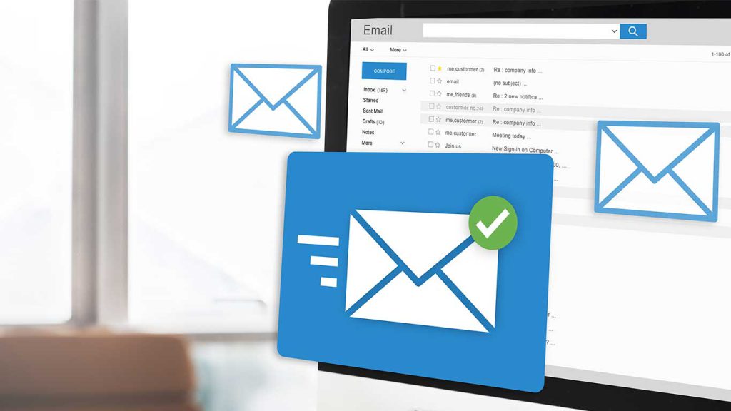 photo d'un ordinateur équipé d'un avertissement de sécurité pour désigner les risques potentiels pour la messagerie électronique professionnelle | Entreprise cybersécurité angers | société de cybersécurité nantes